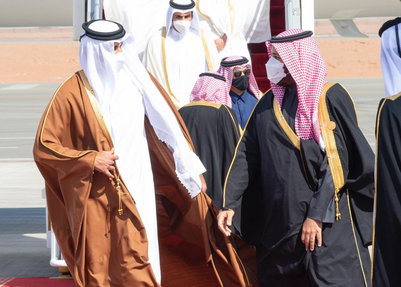 أمير قطر مع ولي عهد السعودية