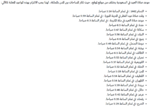 مواعيد صلاة عيد الفطر في السعودية