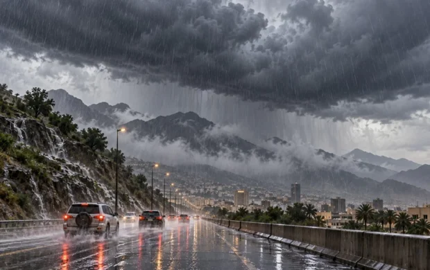 الأرصاد السعودية: أمطار رعدية غزيرة وسيول تضرب 5 مناطق