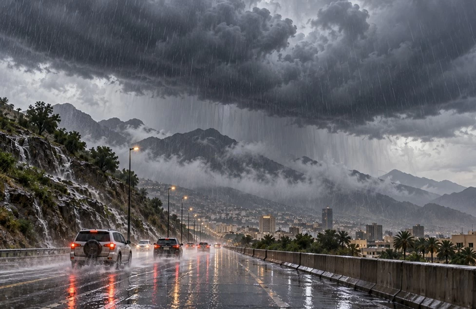 الأرصاد السعودية: أمطار رعدية غزيرة وسيول تضرب 5 مناطق